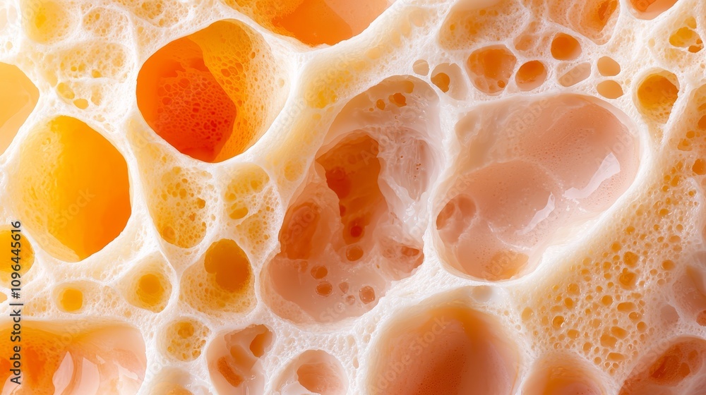 a close up of a piece of orange and yellow soap bubbles on a white background The soap bubbles are of various sizes and shapes, creating a unique and interesting t a close up of a piece of orange and yellow soap bubbles on a white background The soap bubbles are of various sizes and shapes, creating a unique and interesting t