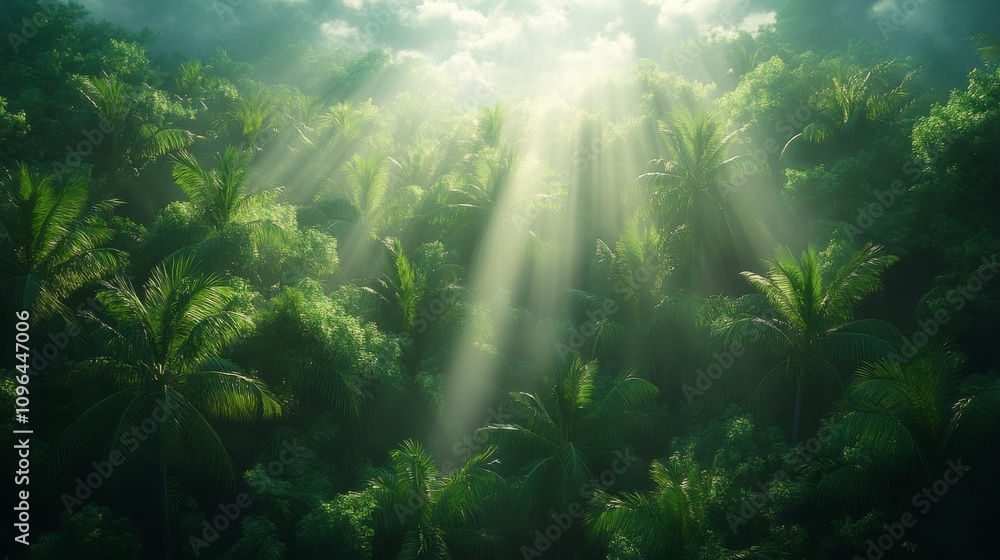 Sunlit Tropical Forest: A Lush Jungle Paradise Awakens Sunlit Tropical Forest: A Lush Jungle Paradise Awakens