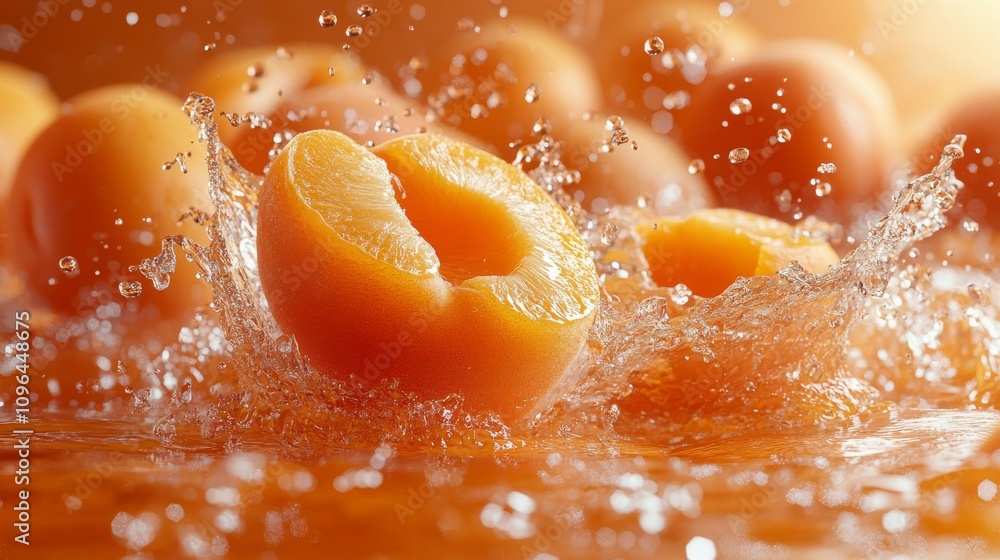 Peach Slices in Water Splash: A Stunning Visual Feast of Fresh Fruit Peach Slices in Water Splash: A Stunning Visual Feast of Fresh Fruit