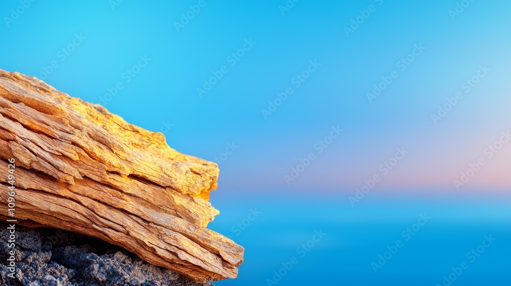 a piece of driftwood sitting atop a rocky cliff overlooking the ocean at sunset The sky is a beautiful mix of oranges, pinks, and purples, and the water is a deep a piece of driftwood sitting atop a rocky cliff overlooking the ocean at sunset The sky is a beautiful mix of oranges, pinks, and purples, and the water is a deep