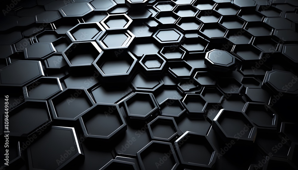 Fototapeta premium black and white hexagon background