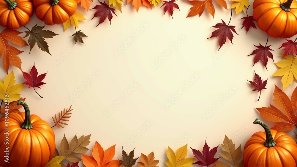 A white background with autumn leaves, autumn leaves border a thanksgiving concept with a background place for text A white background with autumn leaves, autumn leaves border a thanksgiving concept with a background place for text