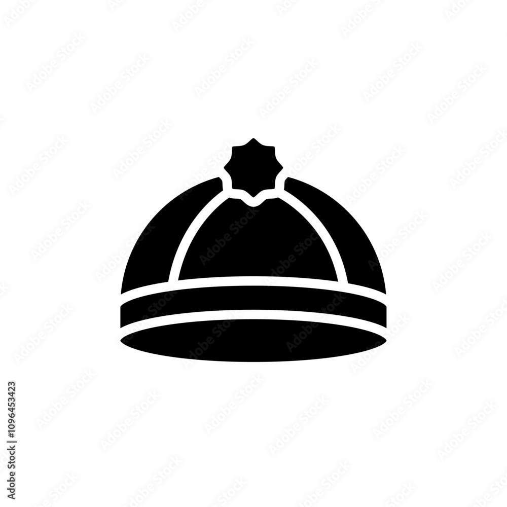 Naklejka premium Beanie icon Thin line flat illustration