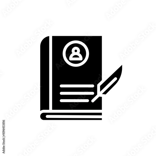 Biography icon Thin line flat illustration