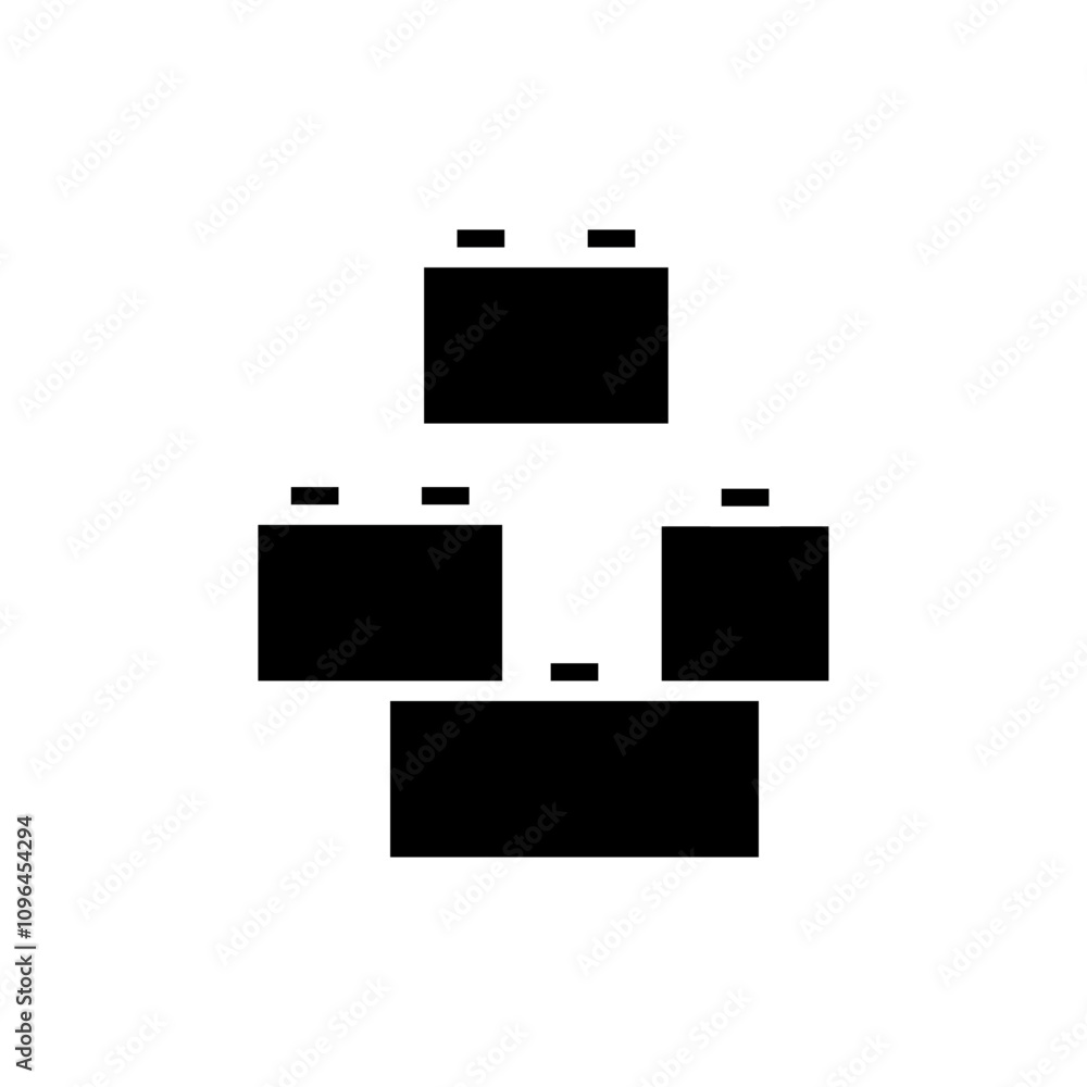 Building toy icon Thin line flat illustration Building toy icon Thin line flat illustration