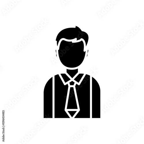 Businessman icon Thin line flat illustration