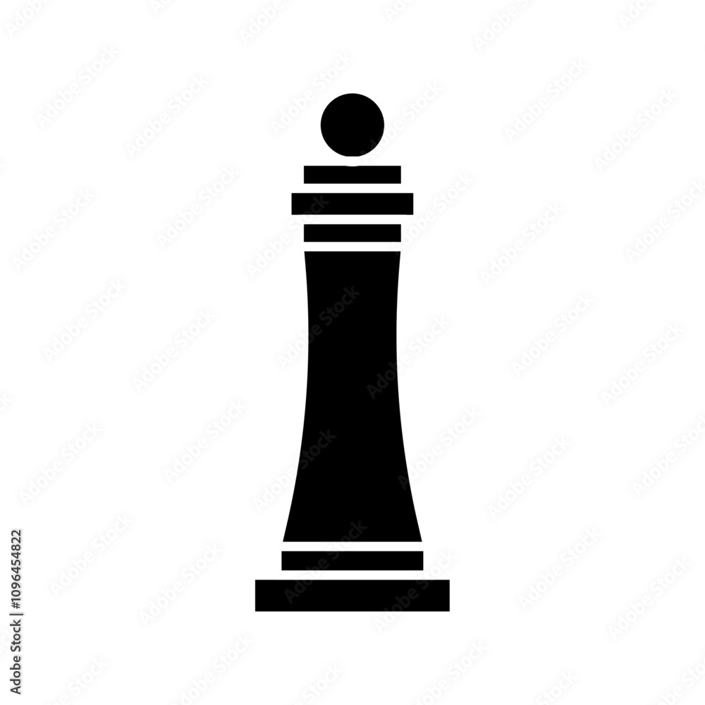 Chess pawn icon Thin line flat illustration Chess pawn icon Thin line flat illustration