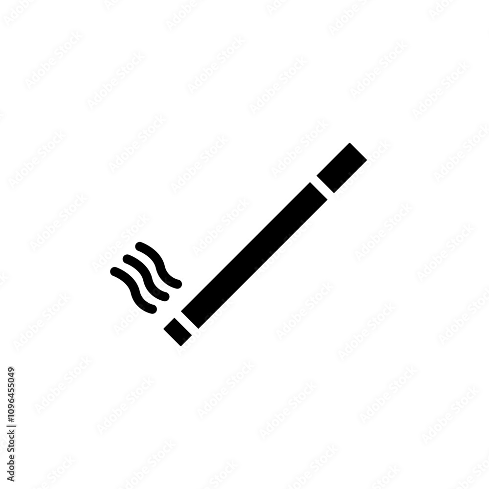 Cigarette icon Thin line flat illustration Cigarette icon Thin line flat illustration