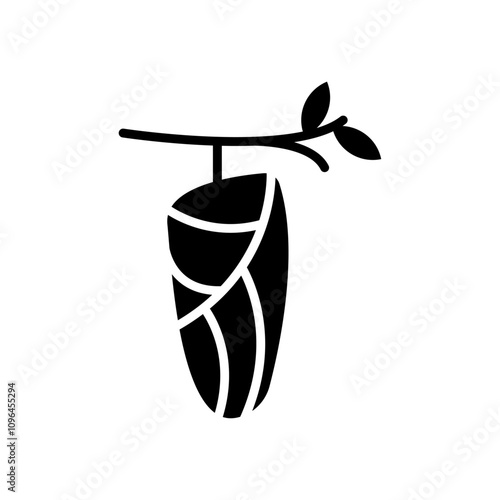 Cocoon icon Thin line flat illustration