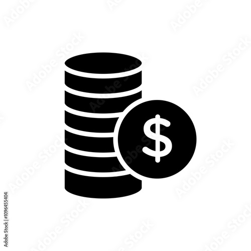 Coins stack icon Thin line flat illustration