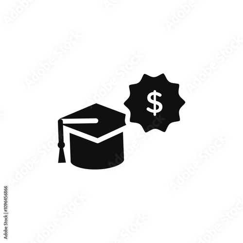 Education cost icon Thin line flat illustration