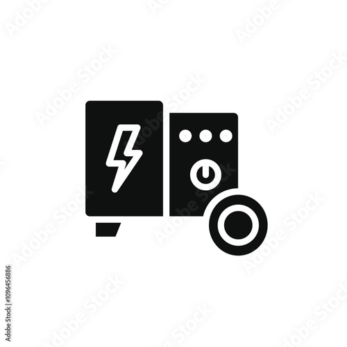 Electric generator icon Thin line flat illustration