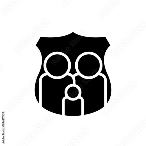 Family insurance icon Thin line flat illustration