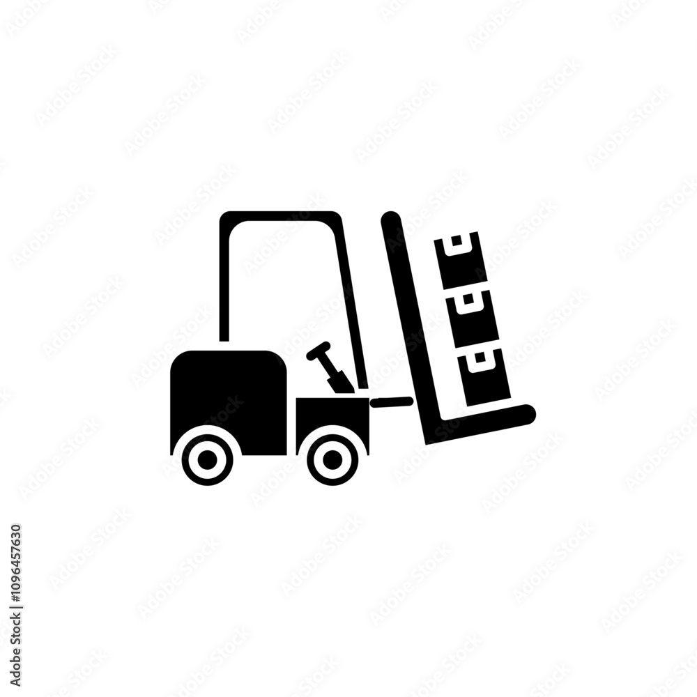 Forklift icon Thin line flat illustration Forklift icon Thin line flat illustration