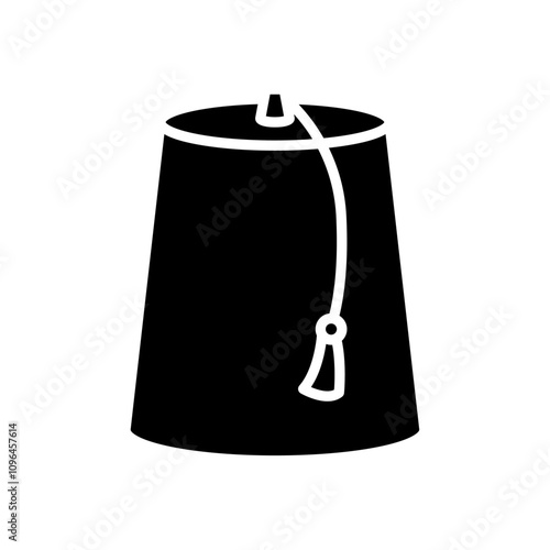 Fez hat icon Thin line flat illustration