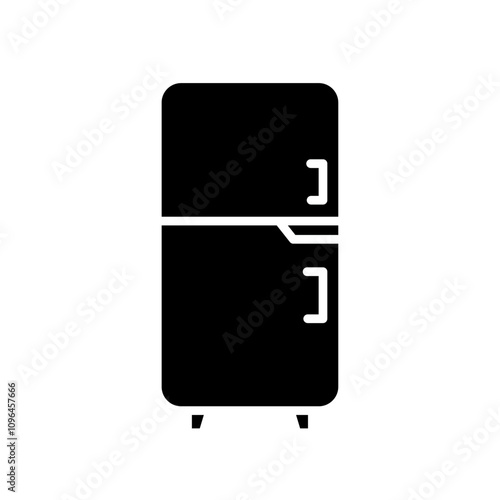 Fridge icon Thin line flat illustration