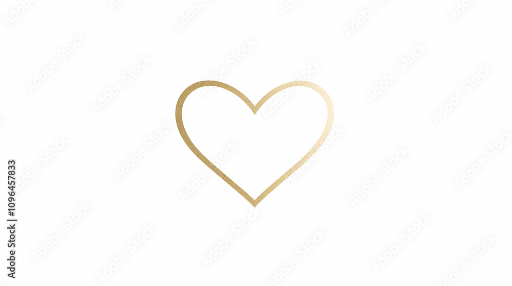 A simple, elegant heart symbol in gradient gold tones on a white background. A simple, elegant heart symbol in gradient gold tones on a white background.