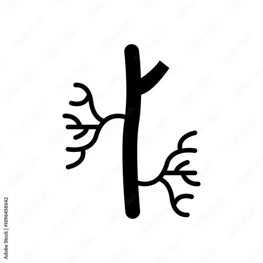 Obraz premium Human artery icon Thin line flat illustration