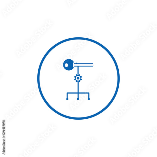 Key factor icon Thin line flat illustration