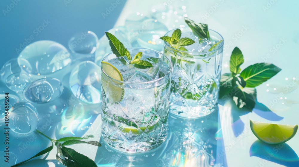 Botanical gin presentation with geometric garnish arrangement in soft pastel lighting luxury spirit photography with perfect bubble pattern Botanical gin presentation with geometric garnish arrangement in soft pastel lighting luxury spirit photography with perfect bubble pattern