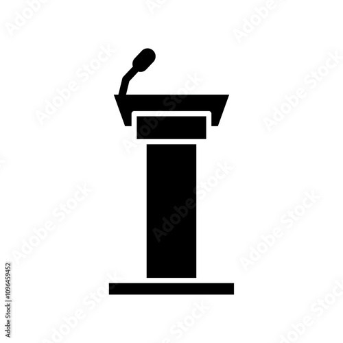 Lectern icon Thin line flat illustration