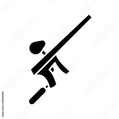 Paintball gun icon Thin line flat illustration