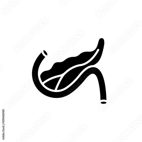 pancreas icon Thin line flat illustration