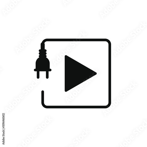 Plug and play icon Thin line flat illustration