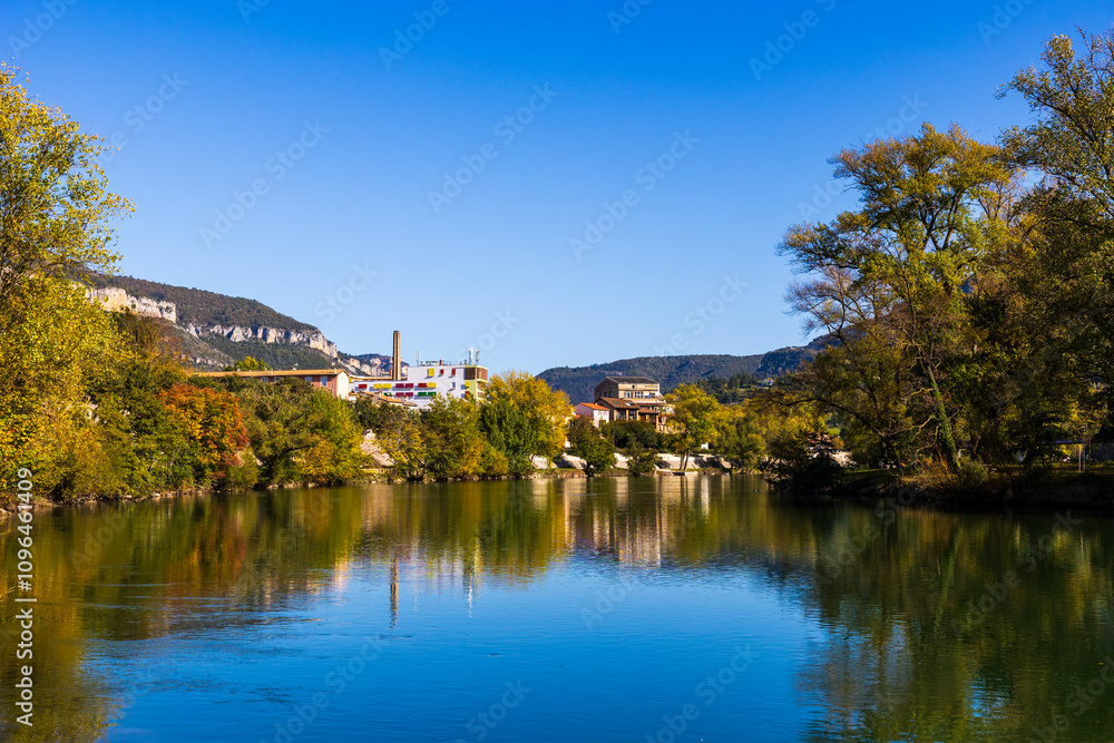 The Tarn River at Millau Viewed from the Ancient Mill of the Pont Vieux The Tarn River at Millau Viewed from the Ancient Mill of the Pont Vieux