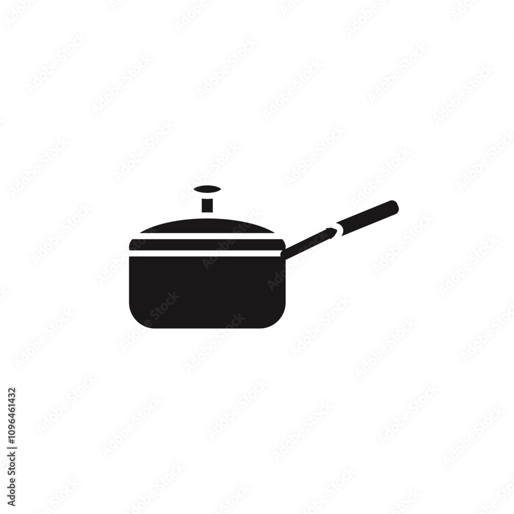Sauce pan icon Thin line flat illustration Sauce pan icon Thin line flat illustration
