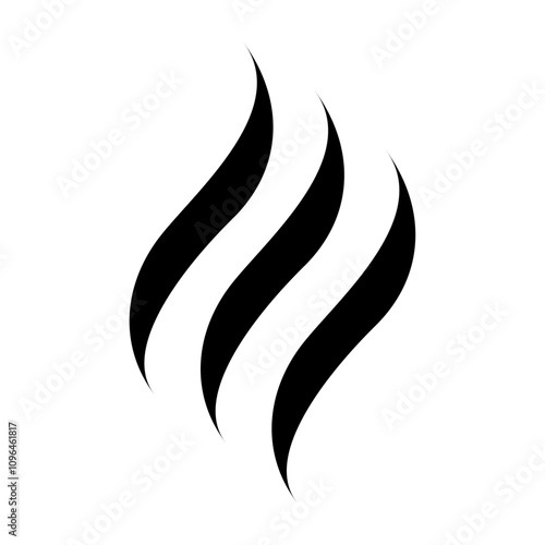 Smoke steam silhouette icon Thin line flat illustration