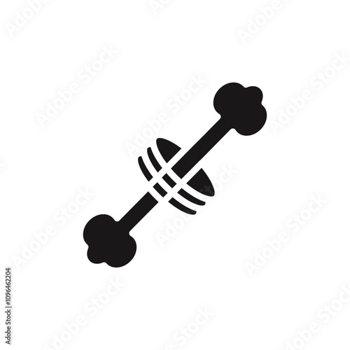 Strong healthy bones icon Thin line flat illustration