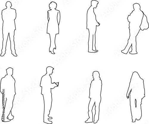 vector sketch illustration of a human silhouette design with all its activities for completeness of the image 
