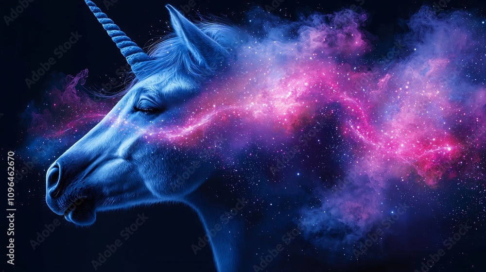Mesmerizing Unicorn in a Captivating Cosmic Galaxy Landscape Mesmerizing Unicorn in a Captivating Cosmic Galaxy Landscape