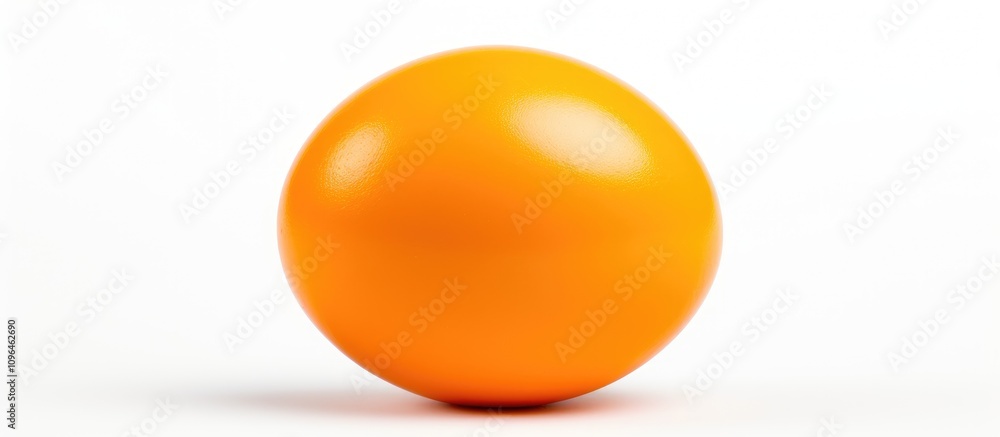 Vibrant orange round egg on a clean white background perfect for Easter and seasonal decor themes. Vibrant orange round egg on a clean white background perfect for Easter and seasonal decor themes.