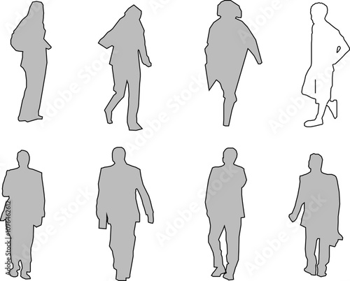 vector sketch illustration of a human silhouette design with all its activities for completeness of the image 
