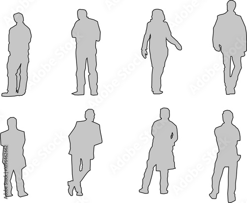 vector sketch illustration of a human silhouette design with all its activities for completeness of the image 