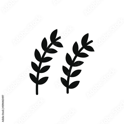 Wheat grain icon Thin line flat illustration