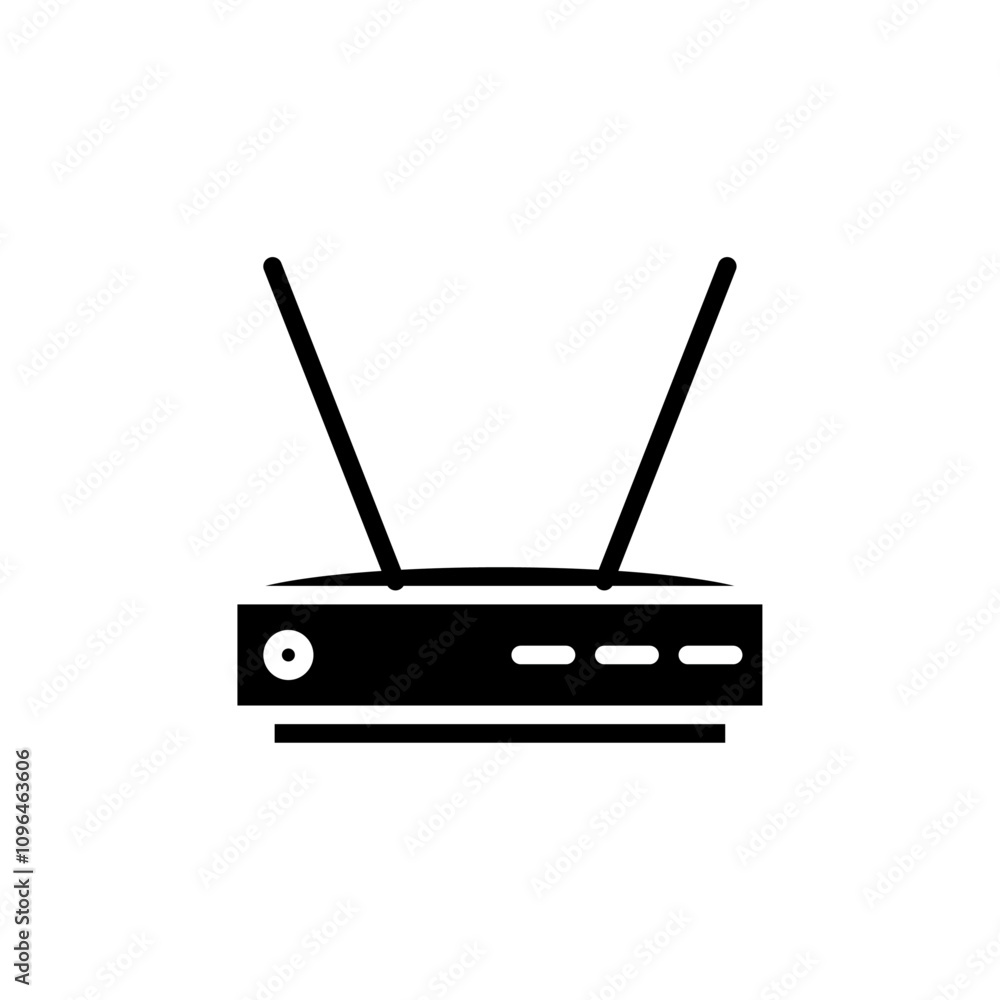 Fototapeta premium Wifi modem icon Thin line flat illustration
