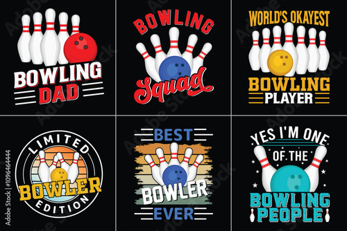 Bowling Typography Design Bundle, Bowl Typography Design, Sports Typography