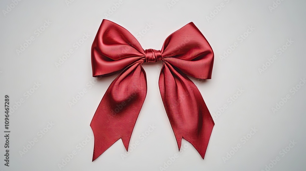 Red satin ribbon bow isolated on white background. Red satin ribbon bow isolated on white background.