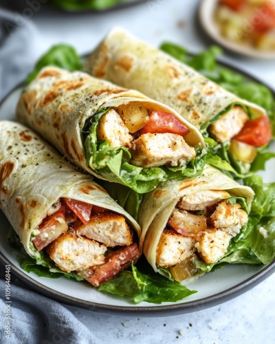 Chicken Caesar Salad Wraps 