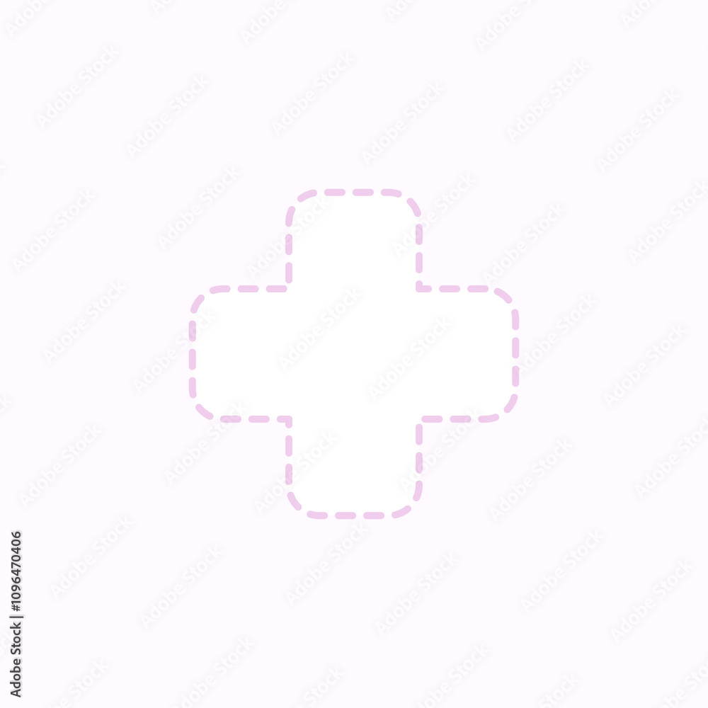 Obraz premium シンプルな波線の十字なアイコン♪