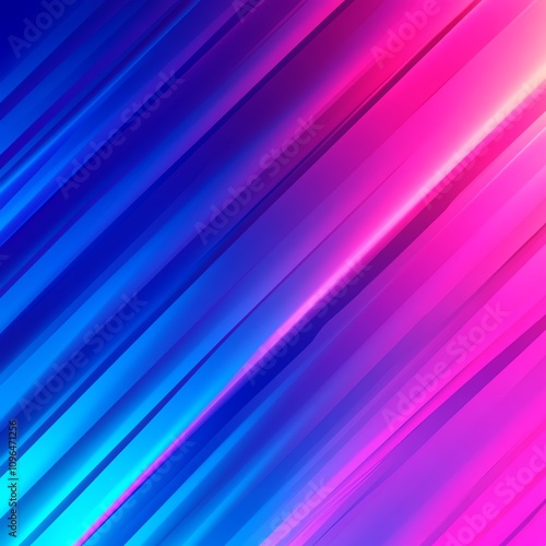 Vibrant diagonal lines in shades of blue and pink, abstract background design.