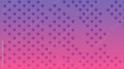 Purple and pink gradient hearts pattern creating romantic vibe