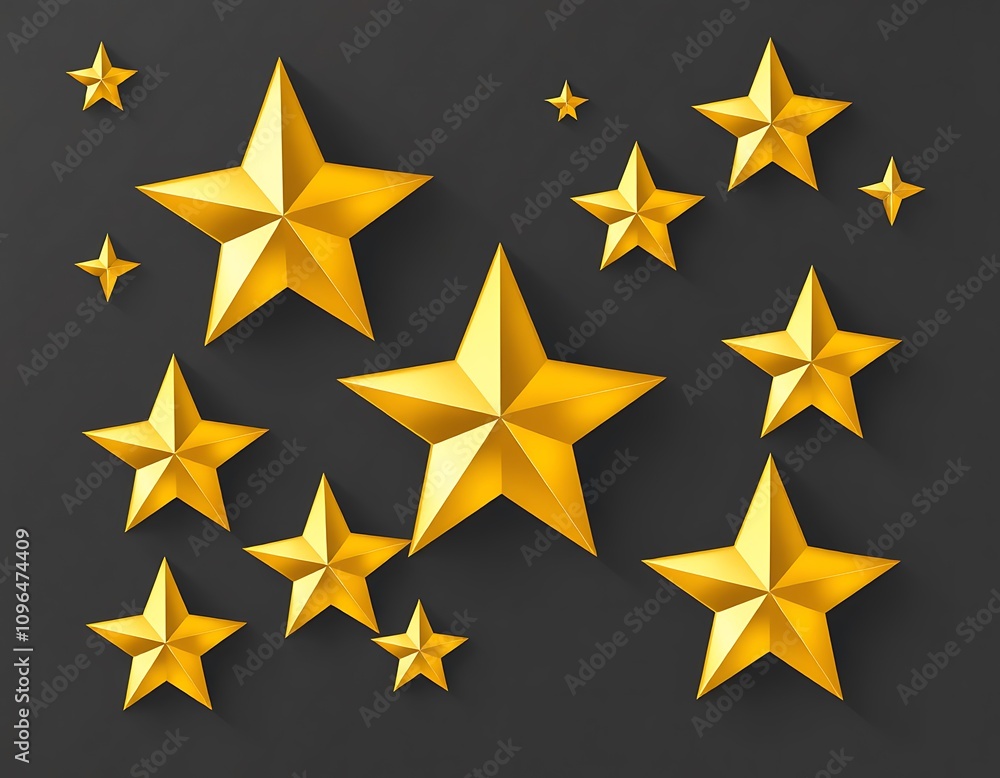 Fototapeta premium golden stars on black background