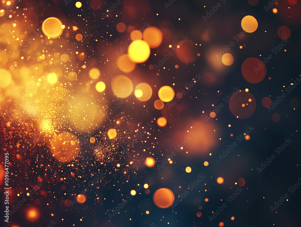 Fototapeta premium Abstract Bokeh Background with Golden Lights. Concept of Celebration, Festive, and Sparkle.