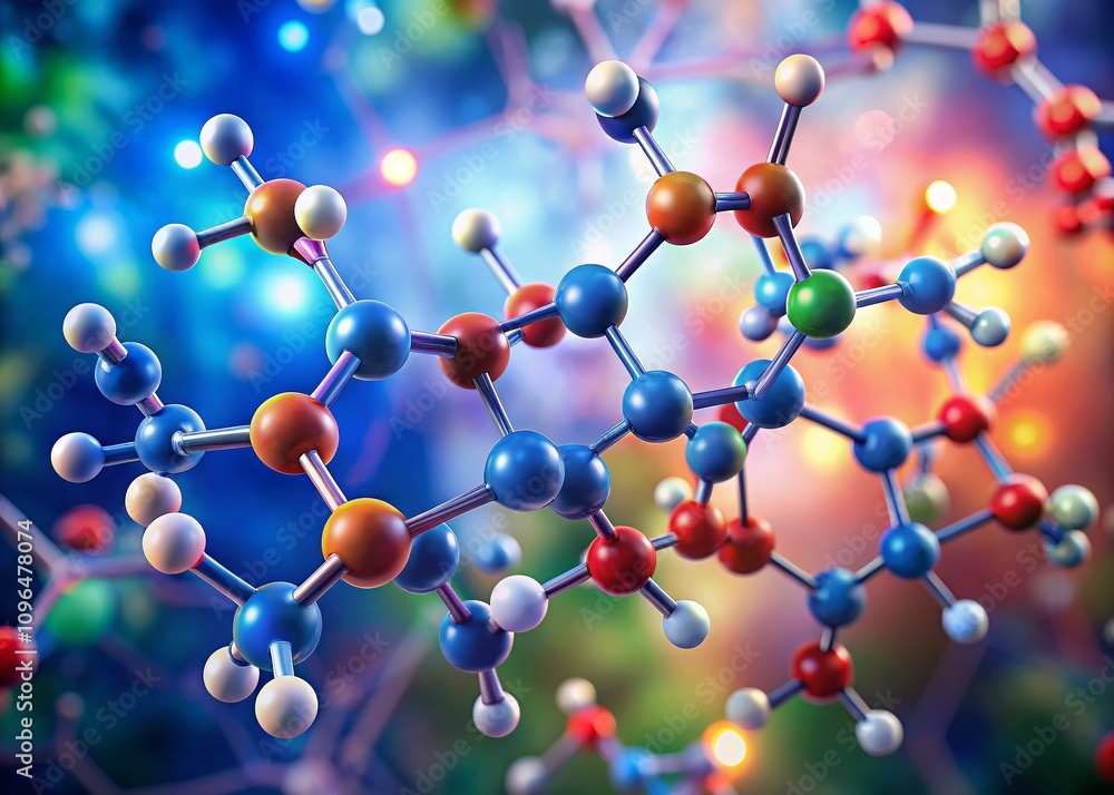 3D Rendering of Oxytocin Molecule, Peptide Hormone and Neuropeptide Structure, Molecular Model Illustration in High Depth of Field for Scientific Exploration and Education 3D Rendering of Oxytocin Molecule, Peptide Hormone and Neuropeptide Structure, Molecular Model Illustration in High Depth of Field for Scientific Exploration and Education