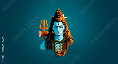 Lord Shiva with Trishul and...