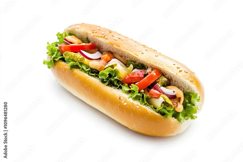 Bread roll stuffed with vegetables and sauces.snacks month. Bread roll stuffed with vegetables and sauces.snacks month.
